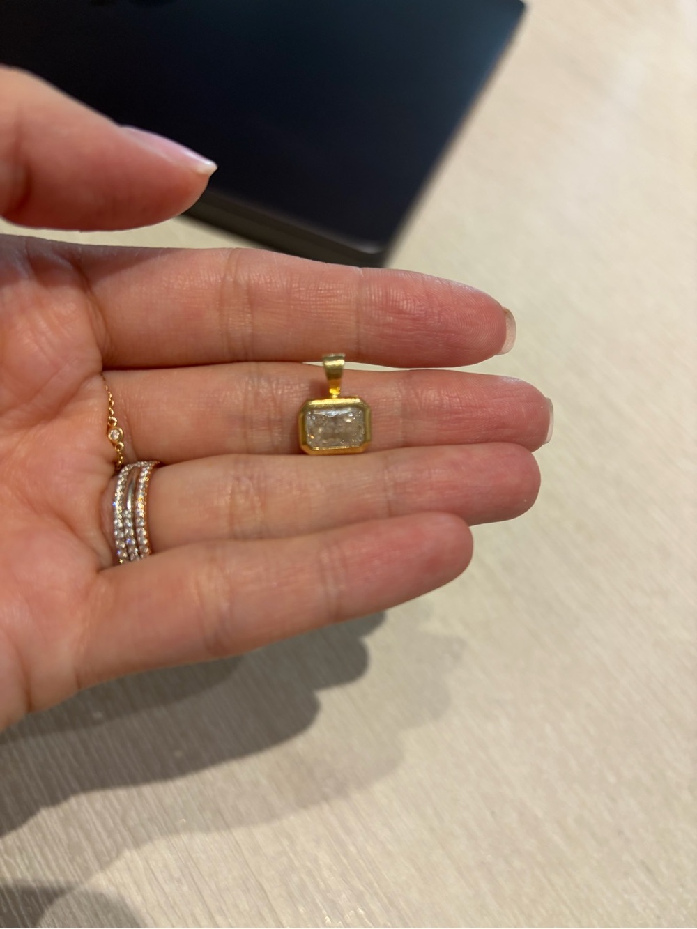 Two carat Lab diamond charm